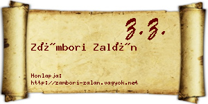 Zámbori Zalán névjegykártya
